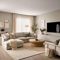 كنب زاوية حرف L أورفيو بتصميم أنيق - لون بيج