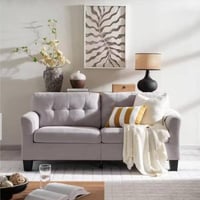 كنب مقعدين بلون بيج فاتح انيق