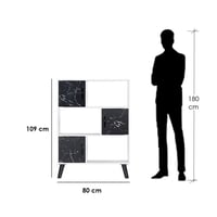 خزانة كتب مودرن - لون أبيض و أسود رخامي