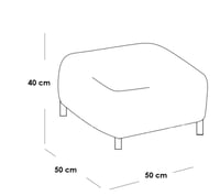 طقم كنب مقعدين مع بوف ـ رمادي