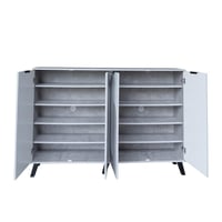 خزانة أحذية قسمين - لون رصاصي و أبيض