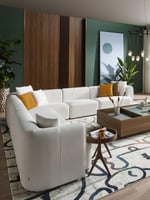 كنب زاوية حرف L - لون أبيض و تصميم مميز