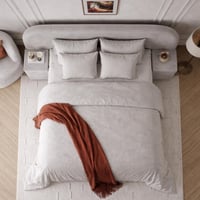 سرير نوم مودرن - لون رمادي - تصميم فخم وراقي