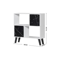 خزانة كتب مودرن - لون أبيض و أسود رخامي