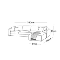 كنب زاوية حرف L بتصميم راقي - لون بيج