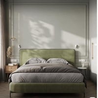 سرير نوم مودرن - لون اخضر - تصميم هادئ وراقي