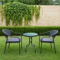 طقم طاولة مع 2 كرسي للحدائق والمساحات الخارجية