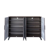 خزانة أحذية قسمين - لون بني و رمادي