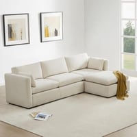 كنب زاوية حرف L بلون بيج رائع و مميز