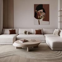 كنب زاوية حرف U بتصميم أنيق و راقي - اوف وايت