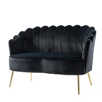 كنبة مقعدين - لون أسود -ستايل عصري وفخم