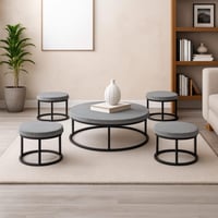 طقم طاولات خدمة 5 قطع بتصميم عصري و رائع