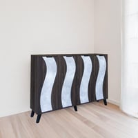 خزانة أحذية قسمين - لون بني و رمادي