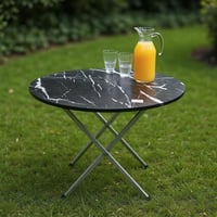 طاولة مودرن قابلة للطي - لون أسود رخامي