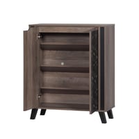 خزانة أحذية بابين - لون بني و أسود