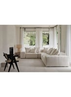 كنب زاوية حرف L كتان - بيج