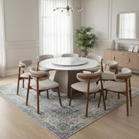 طاولة طعام مع 8 كراسي - لون بيج -بلمسة عصرية مميزة