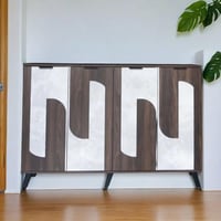 خزانة أحذية قسمين - لون بني و رصاصي