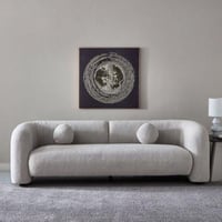 كنبة مقعدين بتصميم أنيق - لون رمادي