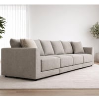 كنب أربع مقاعد - رمادي