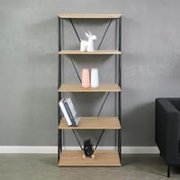 وحدة رفوف مودرن 5 أدوار - لون خشبي