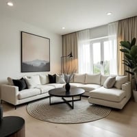 كنب زاوية حرف U - لون اوف وايت - تصميم عصري