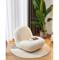 كرسي بوكليه ابيض قاعده دائريه متحركه