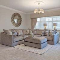 كنب زاوية حرف L بتصميم عملي وأنيق - لون رمادي