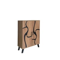 خزانة أحذية- لون بيج مع اسود- تصميم راقي وأنيق