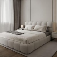 سرير نوم عصري - لون أوف وايت - تصميم راقي وفخم