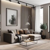 كنب زاوية حرف L بلون رمادي مودرن