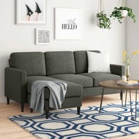 كنب زاوية حرف L رمادي رائع