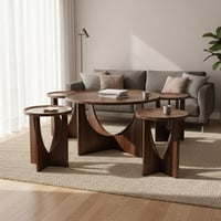 طقم طاولات خدمة 5 قطع - تصميم فخم واحترافي