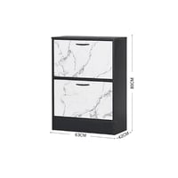 خزانة أحذية دورين - لون أسود و أبيض رخامي