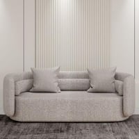 كنبة ل 3 اشخاص بتصميم مميز-لون بيج