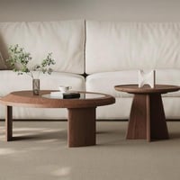 طقم طاولة قطعتين بتصميم إيطالي - بني