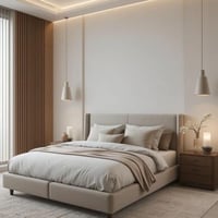 سرير عصري - لون بيج - تصميم محايد ومميز