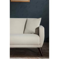 كنبة ثنائي خشب سويدي قوي - لون بيج