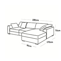 كنب زاوية حرف L لون رمادي بتصميم عصري