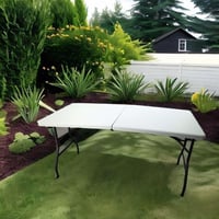 طاولة فايبر قابلة للطي - لون أبيض عصري - تصميم عمل...