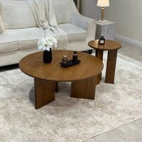 طقم طاولة قطعتين مودرن - لون بني