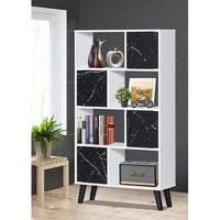 خزانة كتب مودرن - لون أبيض و أسود رخامي