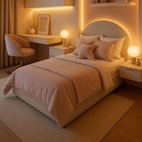 سرير اطفال مودرن - لون بيج - تصميم هادئ وراقي