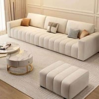 كنبة ثلاثية مودرن مع بوف - لون اوف وايت