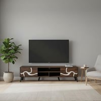 طاولة تلفزيون - لون بني - تصميم مودرن وفخم