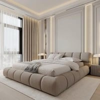 سرير مودرن أنيق - لون بيج