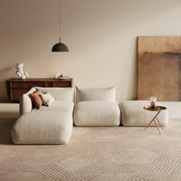 كنب زاوية بوكليه مارسيليا - بيج فاتح