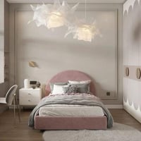 سرير أطفال مودرن – لون وردي ناعم – تصميم عصري