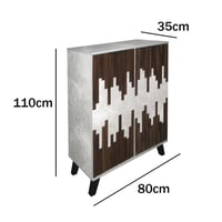 خزانة أحذية بابين - لون بني و رمادي