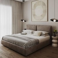 سرير مودرن بتصميم أنيق و رائع - بيج